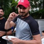 Harbhajan Singh Eating Chicken