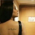 Himanshi Khurana's tattoo on her back