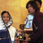 Jhulan Goswami receiving Arjuna Award