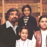 Sam with his wife and children