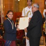 Dipa Karmakar Receiving Rajiv Gandhi Khel Ratna