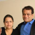 Vidyadhar Joshi with his wife Vaishali Saravate Joshi