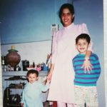 Aroh Welankar with his mother 
