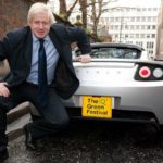 Boris Johnson with his car