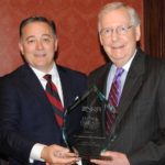 McConnell receiving Faith & Freedom Award