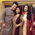 Varun Sharma with his mother and sister