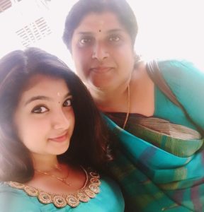 Malavika Nair with her mother