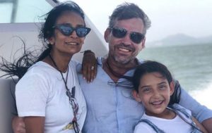 Suchitra Pillai with her husband and daughter