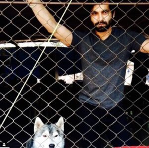 Santosh Juvekar with his pet dog