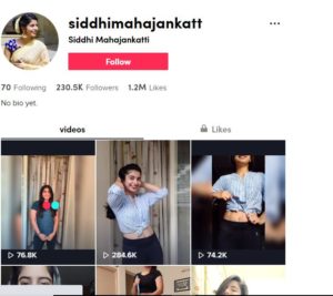 Siddhi Mahajankatti's TikTok account