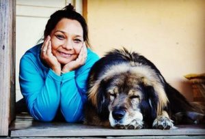 Sunita Rajwar with her pet dog