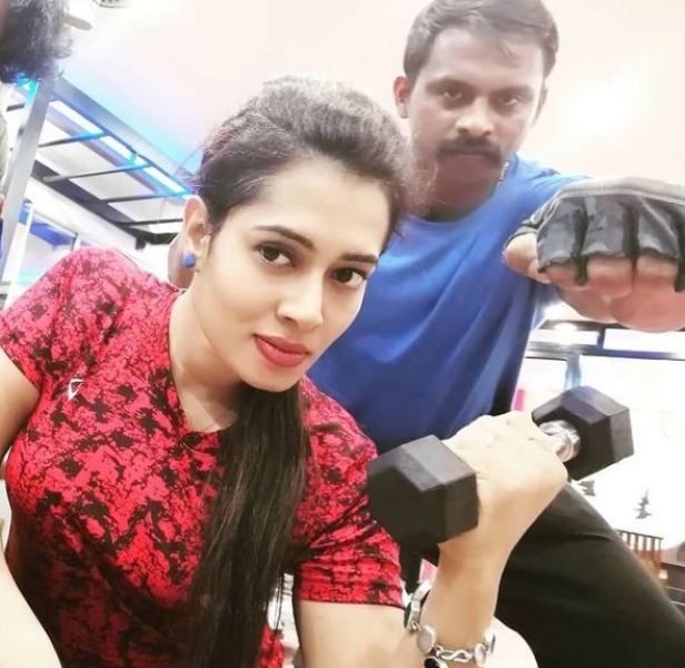 Remya Panicker's picture that she posted on her social media to motivate her followers to work on their fitness