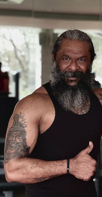 Avinash with tattoo of Lord shiva