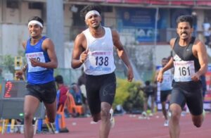 Amoj Jacob (centre) at the Indian Grand Prix-1 event