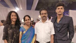 Amoj Jacob with his parents, and younger sister, Anus Jacob