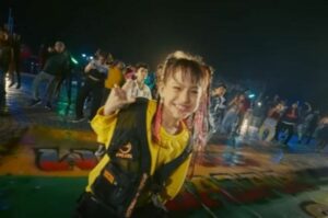 Gunjan Sinha in a still from the dance cover of the Bollywood song Whistle Baja 2.0