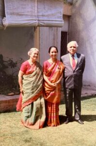 Leela Samson with her parents