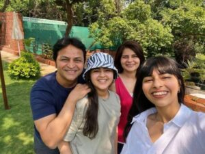 Renaye Tejani (second from left) with her father, mother, and sister Rheanne Tejani (right)