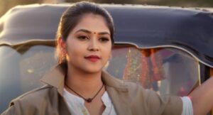 Amulya Gowda in a still from her debut Telugu television show Karthika Deepam