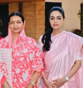 Divya Maderna (right) with her mother