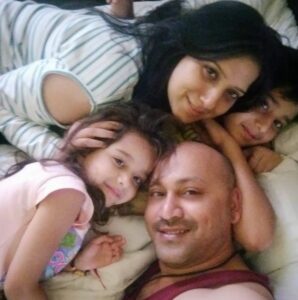 Myra Rajpal with her parents and brother
