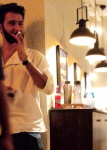 A picture of Siddharth Amit Bhavsar while smoking a cigarette